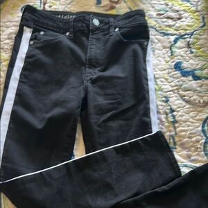 Black Jeans with White Side Stripes